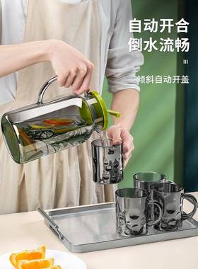 23354冷水玻璃耐高温家壶用凉白水大容量泡杯茶壶开套装扎壶冰箱