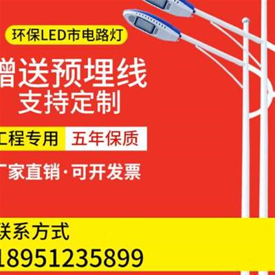 新款路灯杆5米6j米7米8米新农村户外防水高杆道路灯头100W超亮LED