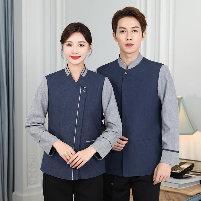 家政保l员工作服酒客房物业PA清洁工衣洁服店秋冬YNQ款长袖定制印