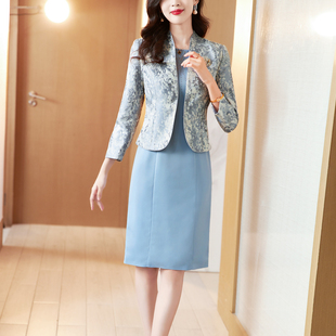 2025秋冬新款 套装 气质大码 时尚 显瘦婆婆妈妈装 两件套连衣裙女长袖