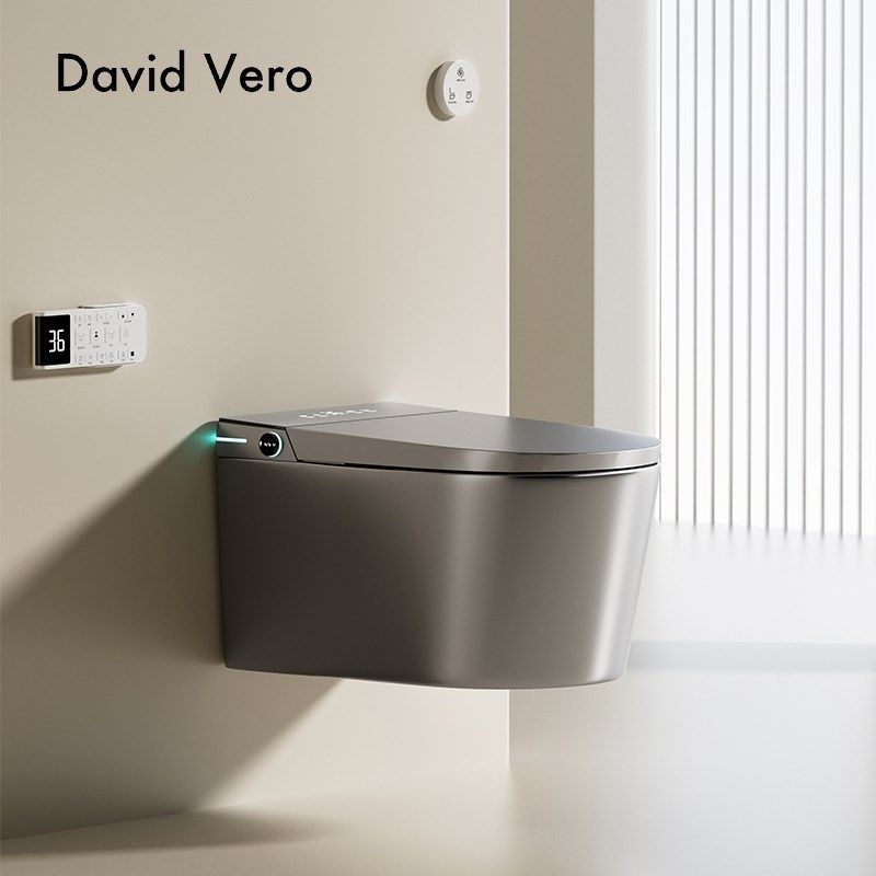 枪灰色壁挂智能马桶虹吸悬浮式家用全自动坐便器内置水箱无需预埋,家装主材,壁挂式智能坐便器,淘宝优惠券,粉丝福利购,淘宝优惠卷