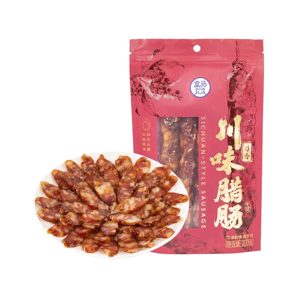 盒马超市代购 广味腊肠200g火腿羊肠衣腌腊肉香甜爆汁 鲜猪肉灌肠
