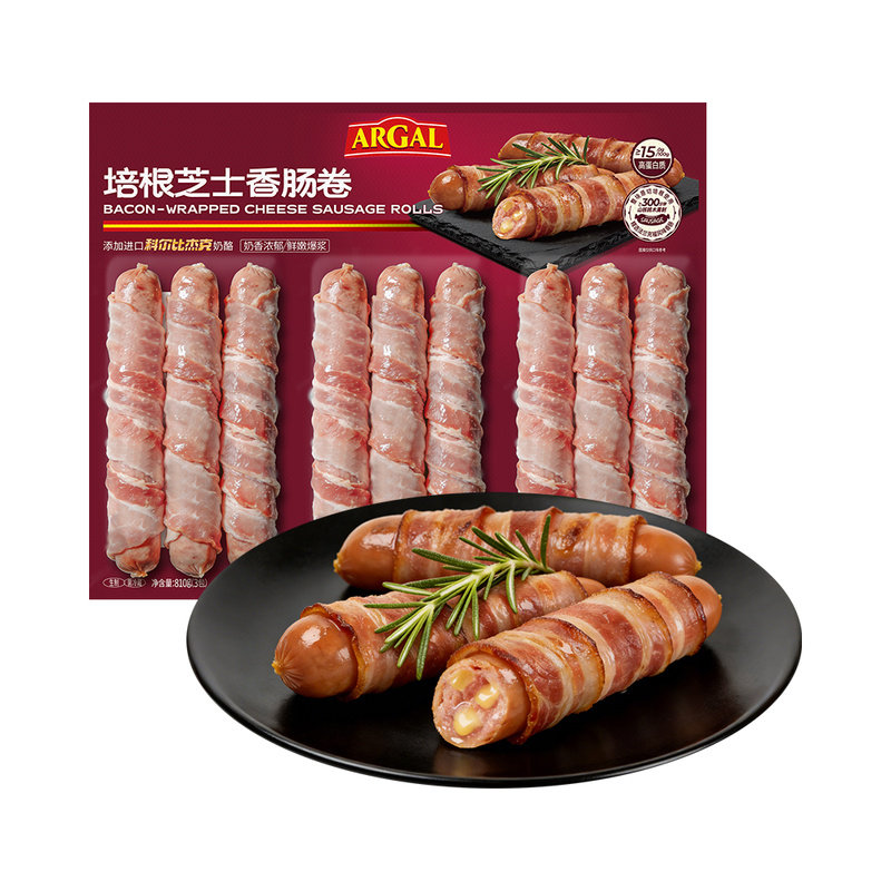 山姆超市代购 培根芝士香肠卷810g 山核桃木烟熏奶酪 烧烤猪肉肠