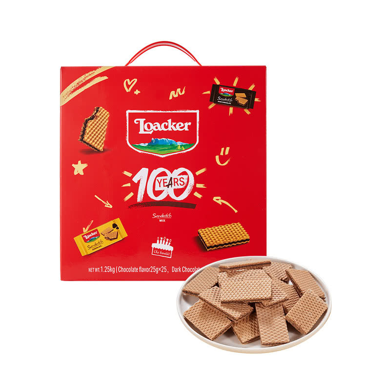 山姆会员超市代购 莱家 意大利进口混合巧克力味薄脆威化饼干礼盒