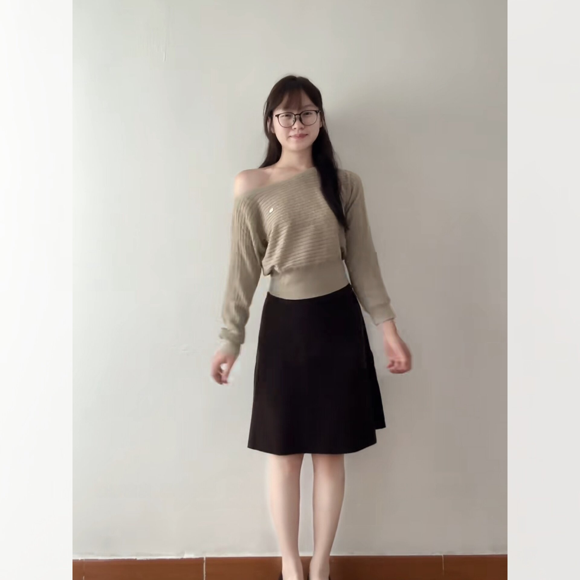 古早日杂感* 斜肩针织衫上衣女秋季收腰显瘦设计感毛衣针织衫上衣