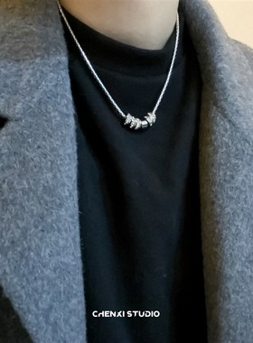 秋冬轻奢小众项链男生卫衣配饰男潮高级感男款男士锁骨毛衣链女