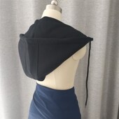 羽绒服棉帽子单买可拆卸大头加厚黑色假卫衣帽子领