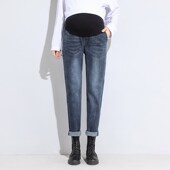 春秋款 子女秋冬季 外穿2021新款 黑色九分O哈伦裤 白 秋季 孕妇牛仔裤