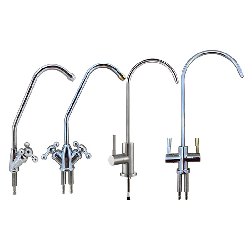 净水器水龙头配件纯水机2分双出水龙头鹅颈龙头厨房家用直饮RO接