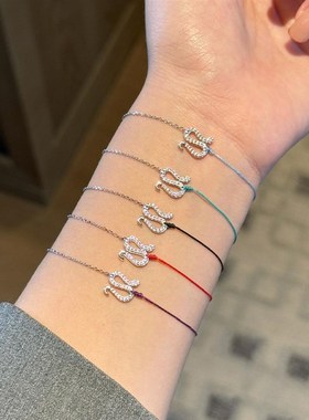 法国小红绳生肖蛇钻动物红绳手链转运本命年情侣款手绳diy手绳