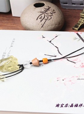 天然黄水晶猪挂件生肖猪手机坠吊坠男女黄水晶发财猪饰品礼物挂件