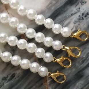 珍珠链条马丁靴包带配件材料斜挎单肩手提带斜跨肩带包链条单买