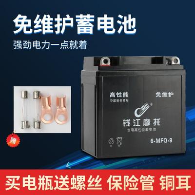 摩托车电瓶12v７a免维护通用铃木王钻豹太子钱江12V9AH摩托车电池
