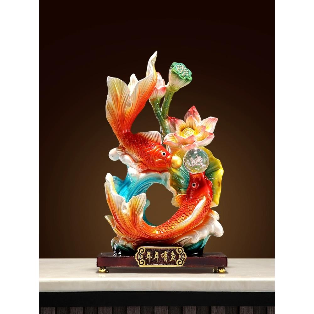 年年有余锦鲤鱼招财摆件客厅家居酒柜乔迁新居办公室装饰如鱼得水