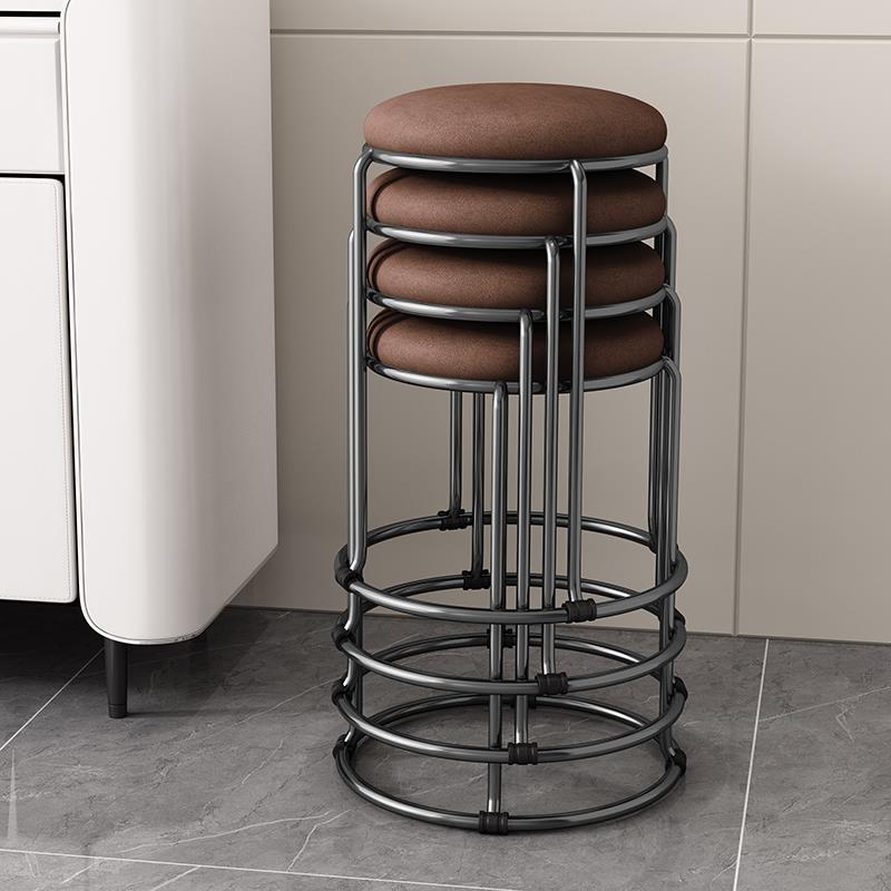 轻奢高级感凳子可叠放家用圆结实耐用高客人备用现代简约餐桌板凳