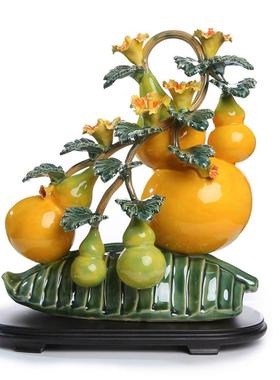 威弗列德创意工艺品摆设福禄葫芦陶瓷玄关客厅家居装饰品中式摆件