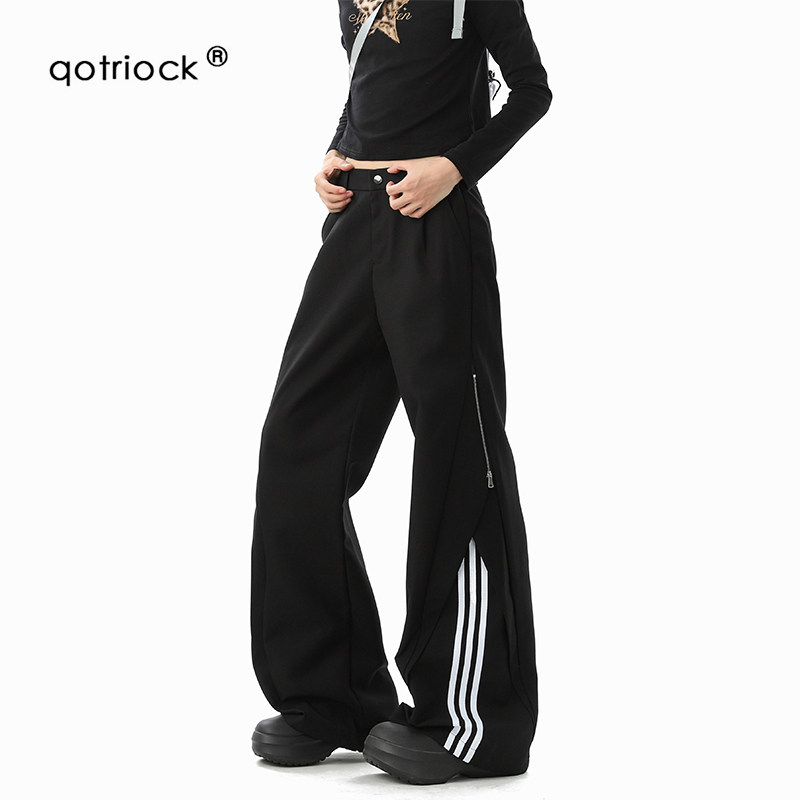QOTRIOCK美式条纹侧拉链休闲裤男图片