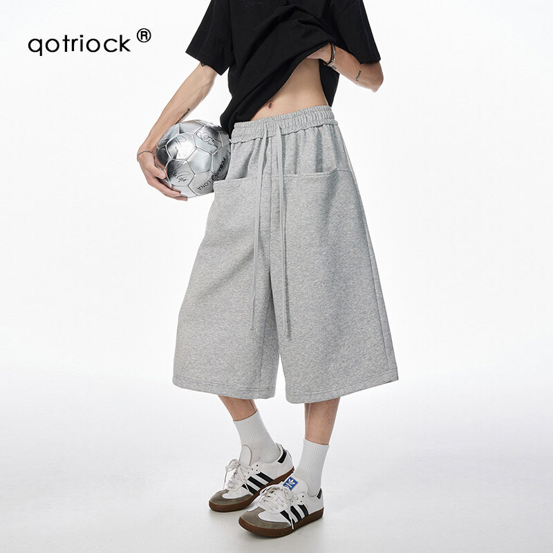 QOTRIOCK美式大口袋七分休闲裤男图片