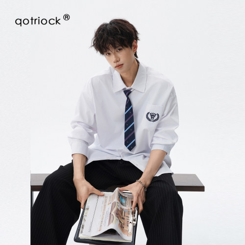 QOTRIOCK日系dk学院风长袖衬衫男