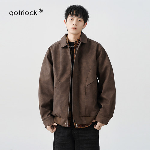 QOTRIOCK美式街头皮衣夹克男秋季