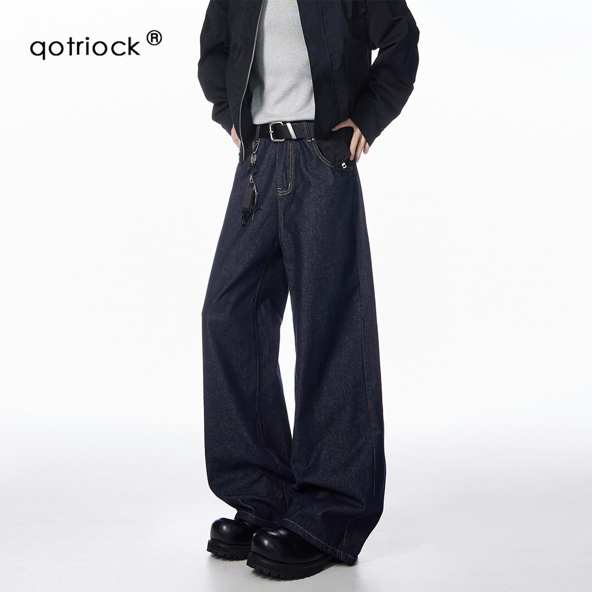 QOTRIOCK高级感丹宁原色牛仔裤图片