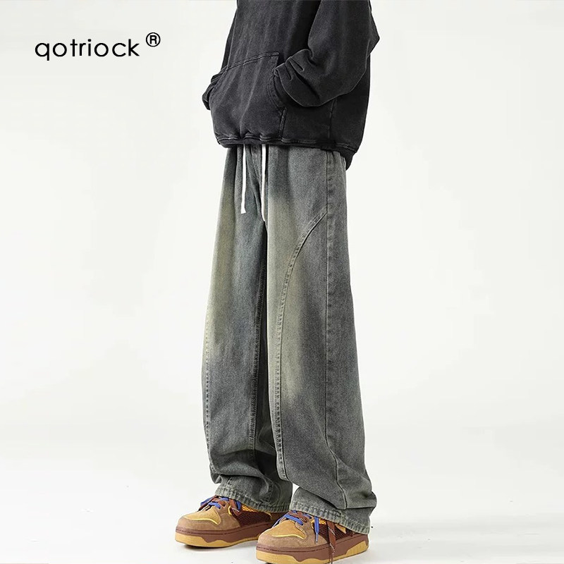 QOTRIOCK美式复古牛仔裤男秋季潮