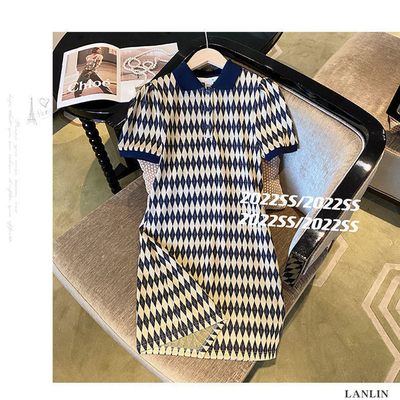 法式小香风POLO连衣裙女