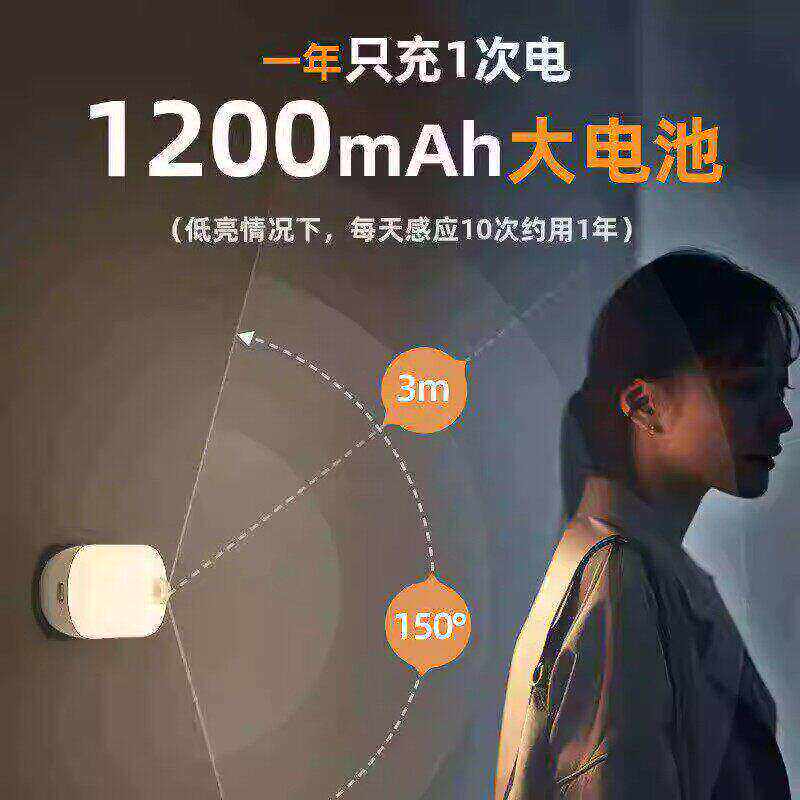 智能人体自动感应卧室楼梯过道护眼节能光控小夜灯