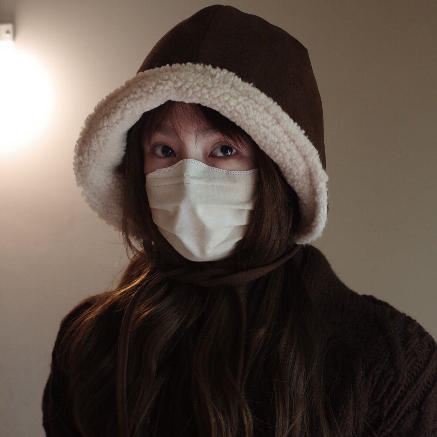 秋冬新款麂皮绒渔夫帽子女保暖加绒护耳防风显脸小百搭水桶盆帽男