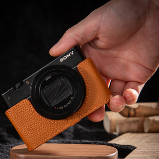 适用于黑卡6 RX100M7保护套RX100M6相机包真皮底座保护壳 7皮套