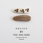 韩版 刺绣花朵儿童发夹樱桃小女孩BB夹刘海夹发卡女童秋冬新款 头饰