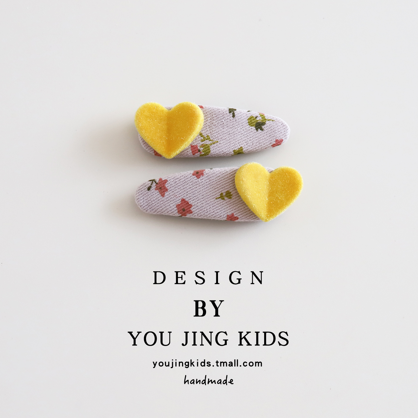 儿童爱心植绒发夹秋冬新款女童碎花BB夹发卡小女孩洋气刘海夹头饰