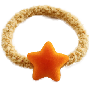 儿童可爱植绒五角星发圈女童毛绒秋冬头绳高弹力皮筋女孩发绳头饰