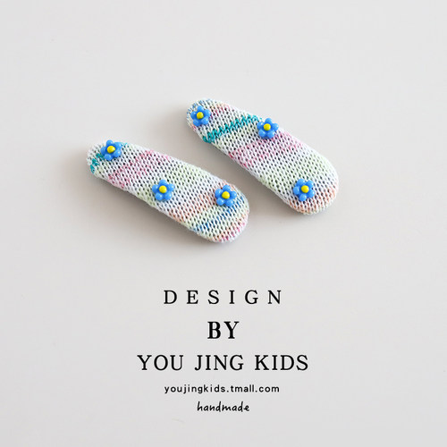 韩系花朵儿童发夹针织可爱女童BB夹刘海夹甜美小女孩发卡边夹头饰