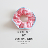 韩系儿童格子发圈丸子头大肠圈头绳女孩马尾发绳皮筋女童简约头饰