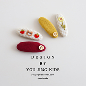 韩系可爱儿童发夹女童花朵小熊刘海夹发卡小女孩边夹布艺百搭头饰