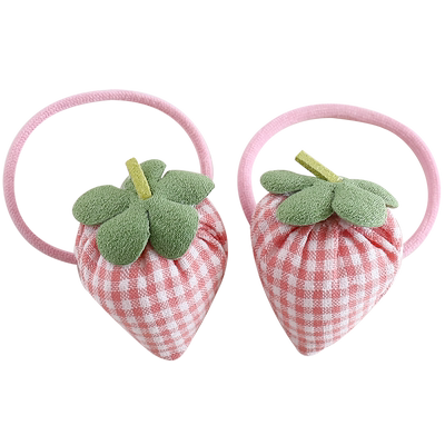 儿童草莓发圈可爱女童甜美头绳高弹小女孩不伤发皮筋发绳布艺头饰