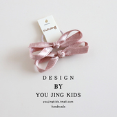 韩版 可爱粉色儿童发圈女童蝴蝶结布艺不伤发头绳女孩皮筋发绳头饰