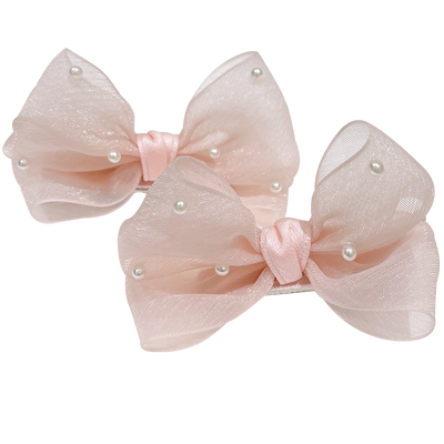 韩版珍珠立体蝴蝶结发夹儿童女兔耳朵宝宝对夹小女孩公主顶夹头饰