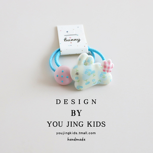 韩系可爱兔子儿童发圈糖豆女童甜美发绳头绳女孩皮筋春夏新款头饰