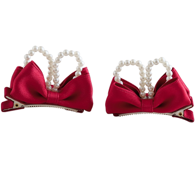 儿童蝴蝶结发夹公主女童发卡子顶夹小女孩立体珍珠可爱兔耳朵头饰