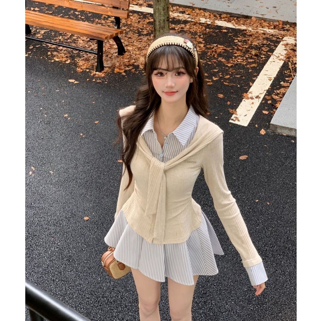 秋冬季学院风假两件设计