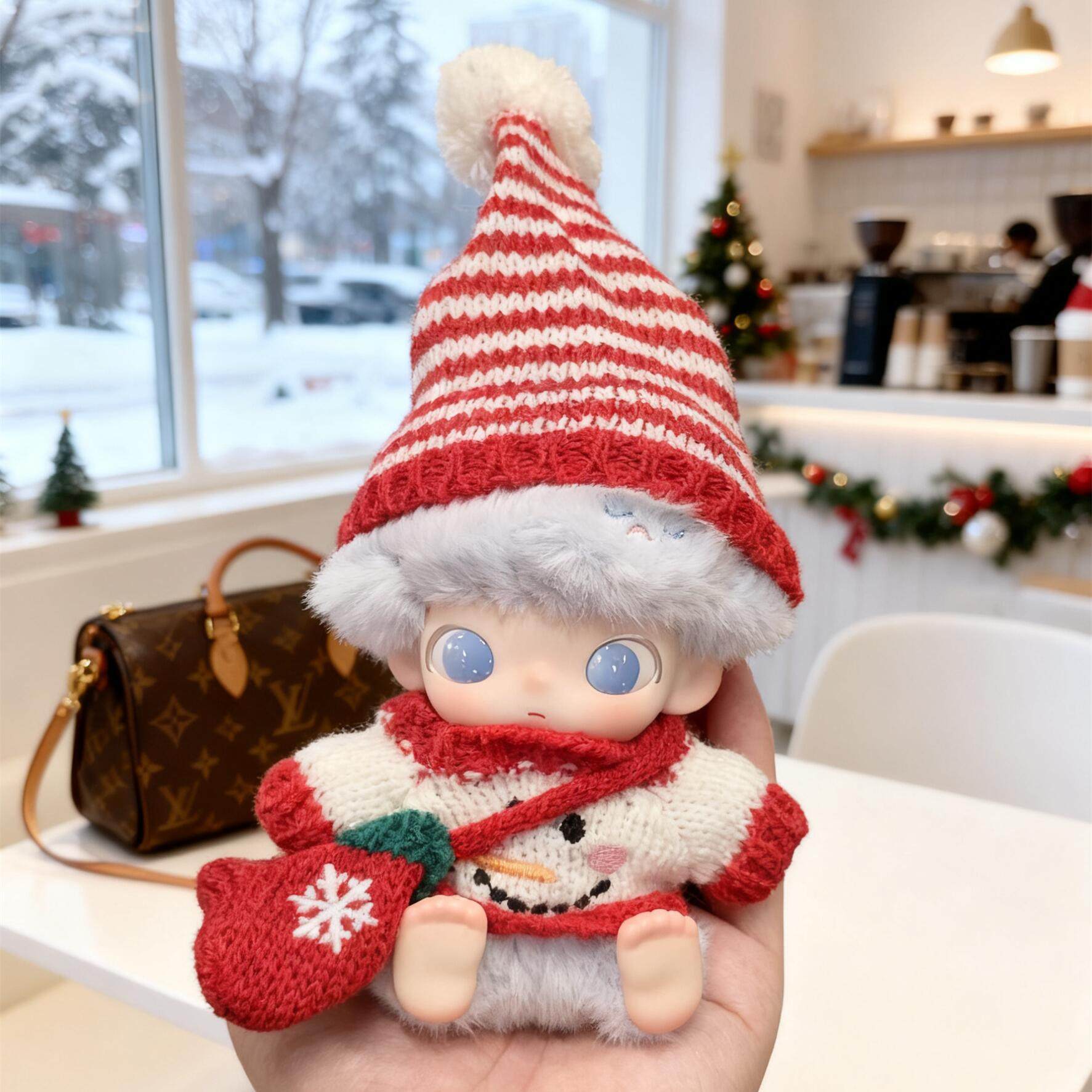 DIMOO娃衣DIMOO新品新生日记娃衣潮玩搪胶公仔衣服换装红圣诞毛衣