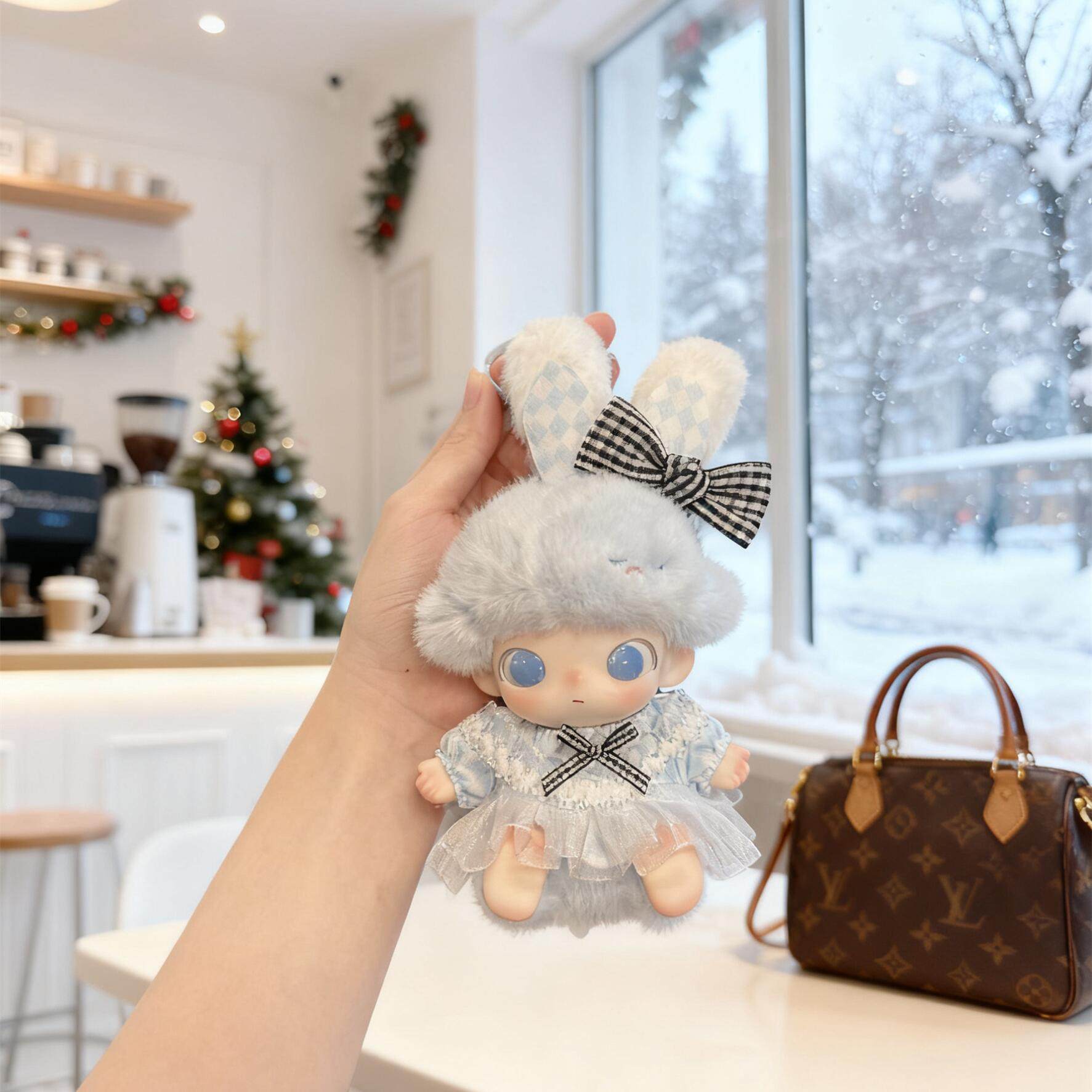 DIMOO娃衣DIMOO新品新生日记娃衣潮玩搪胶公仔衣服替换装蓝爱丽丝