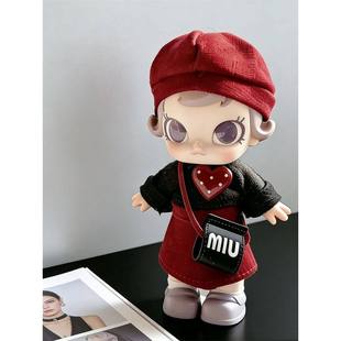 Molly积极入冬baby molly可爱娃衣着替玩偶衣服套装格纹萌耳娃衣