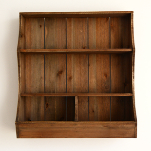 房间装饰品餐厅厨房墙上置物架搁板进门口壁挂实木杂物杯子收纳架