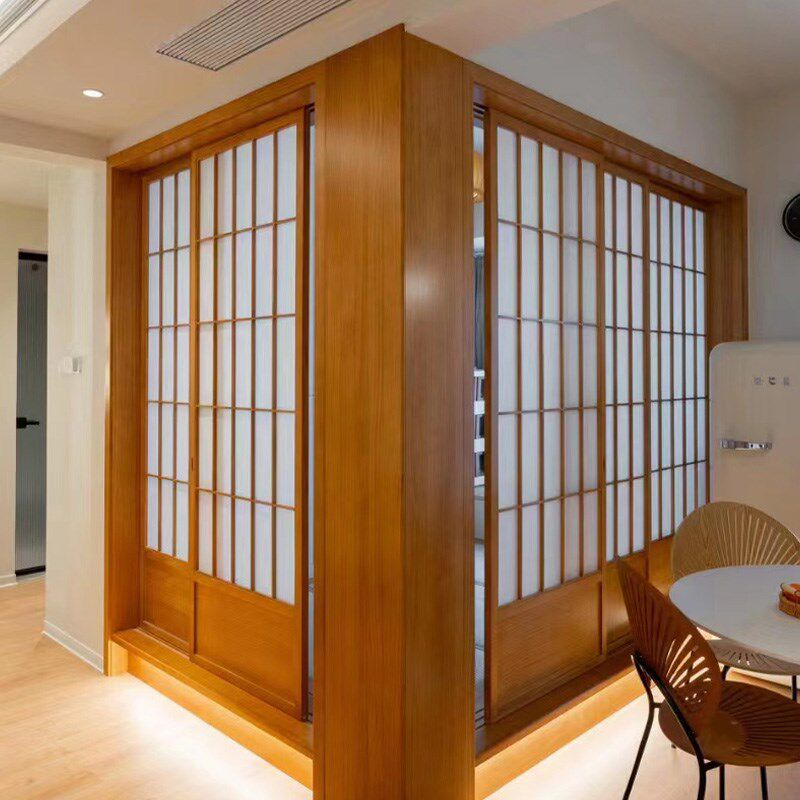 实木推拉门格子门日式折叠门定制卧室门客厅阳台书房门隔断门移门