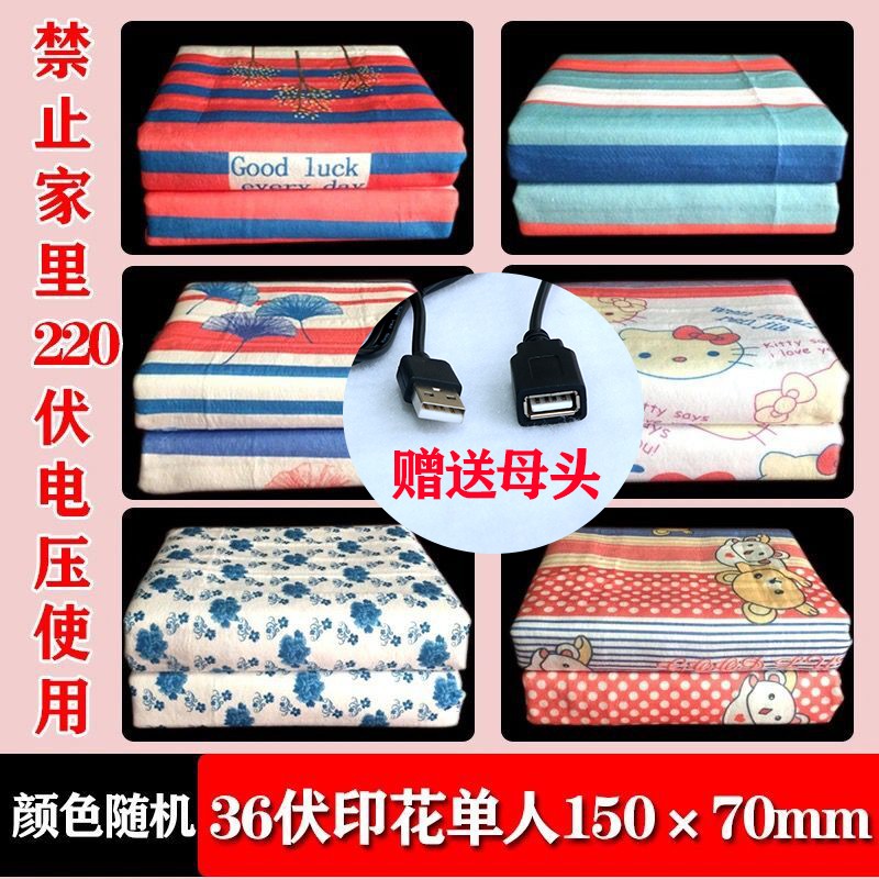 36v伏USB低压电热毯智能单双人加厚工地宿舍安全防水电褥子
