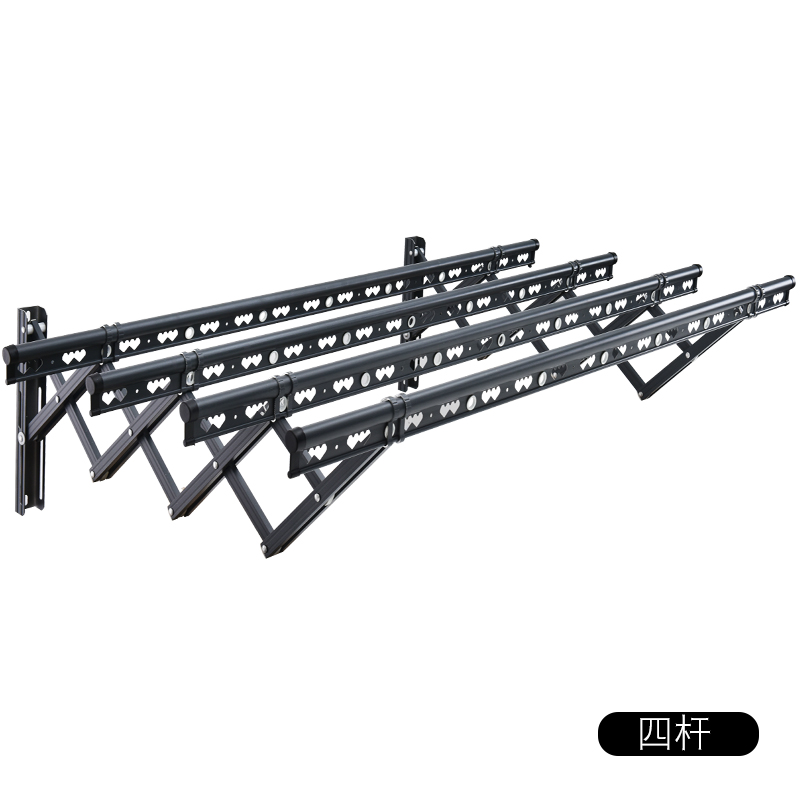 伸缩晾衣架室外墙阳台户外推拉晒衣架铝合金晾衣杆加筋加厚凉衣架