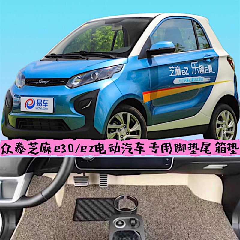 众泰芝麻E30e30芝麻ez知豆D1D2SD3电动汽车脚垫后备箱垫改装
